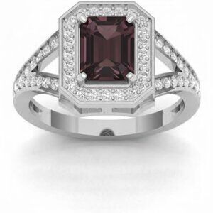 Natural Amethyst Solitaire Ring 925 Sterling Silver Size 5